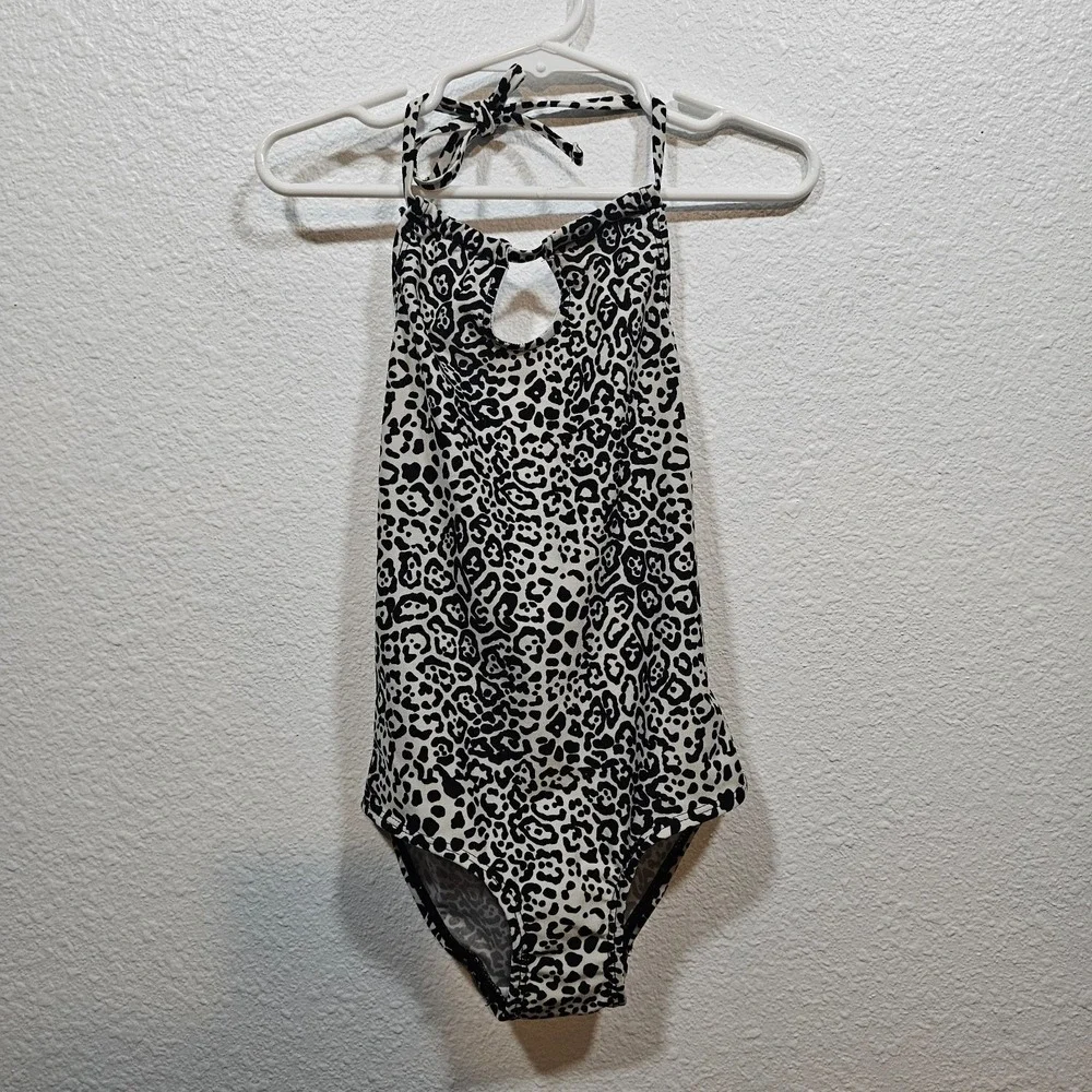 Joe Boxer Black and white Animal‎ Print Girls One Piece Swimsuit Size 4/5